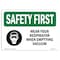 Signmission OSHA Sign, Wear Your Respirator When Emptying, 10in X 7in Rigid Plastic, 10" W, 7" H, Landscape OS-SF-P-710-L-11015 - alternate 1